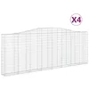Image de Vidaxl Paniers Ã Gabions ArquÃ©s 4 Pcs 400x30x140/160 Cm Fer GalvanisÃ©