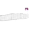 Image de Vidaxl Paniers Ã Gabions ArquÃ©s 2 Pcs 400x50x60/80 Cm Fer GalvanisÃ©