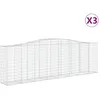 Image de Vidaxl Paniers Ã Gabions ArquÃ©s 3 Pcs 400x50x120/140 Cm Fer GalvanisÃ©