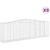 Image de Vidaxl Paniers Ã Gabions ArquÃ©s 9 Pcs 400x50x120/140 Cm Fer GalvanisÃ©