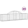 Image de Vidaxl Paniers Ã Gabions ArquÃ©s 9 Pcs 200x30x40/60 Cm Fer GalvanisÃ©