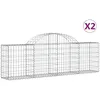 Image de Vidaxl Paniers Ã Gabions ArquÃ©s 2 Pcs 200x30x60/80 Cm Fer GalvanisÃ©