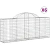Image de Vidaxl Paniers Ã Gabions ArquÃ©s 6 Pcs 200x30x80/100 Cm Fer GalvanisÃ©