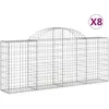 Image de Vidaxl Paniers Ã Gabions ArquÃ©s 8 Pcs 200x30x80/100 Cm Fer GalvanisÃ©