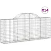Image de Vidaxl Paniers Ã Gabions ArquÃ©s 14 Pcs 200x30x80/100 Cm Fer GalvanisÃ©