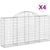 Image de Vidaxl Paniers Ã Gabions ArquÃ©s 4 Pcs 200x30x100/120 Cm Fer GalvanisÃ©