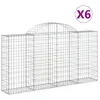 Image de Vidaxl Paniers Ã Gabions ArquÃ©s 6 Pcs 200x30x100/120 Cm Fer GalvanisÃ©