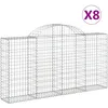 Image de Vidaxl Paniers Ã Gabions ArquÃ©s 8 Pcs 200x30x100/120 Cm Fer GalvanisÃ©