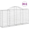 Image de Vidaxl Paniers Ã Gabions ArquÃ©s 11 Pcs 200x30x100/120 Cm Fer GalvanisÃ©