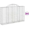 Image de Vidaxl Paniers Ã Gabions ArquÃ©s 4 Pcs 200x30x120/140 Cm Fer GalvanisÃ©