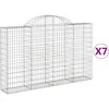 Image de Vidaxl Paniers Ã Gabions ArquÃ©s 7 Pcs 200x30x120/140 Cm Fer GalvanisÃ©