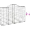 Image de Vidaxl Paniers Ã Gabions ArquÃ©s 11 Pcs 200x30x120/140 Cm Fer GalvanisÃ©