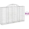 Image de Vidaxl Paniers Ã Gabions ArquÃ©s 12 Pcs 200x30x120/140 Cm Fer GalvanisÃ©