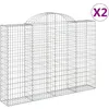 Image de Vidaxl Paniers Ã Gabions ArquÃ©s 2 Pcs 200x30x140/160 Cm Fer GalvanisÃ©
