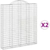 Image de Vidaxl Paniers Ã Gabions ArquÃ©s 2 Pcs 200x30x220/240 Cm Fer GalvanisÃ©