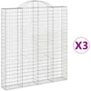 Image de Vidaxl Paniers Ã Gabions ArquÃ©s 3 Pcs 200x30x220/240 Cm Fer GalvanisÃ©