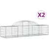 Image de Vidaxl Paniers Ã Gabions ArquÃ©s 2 Pcs 200x50x40/60 Cm Fer GalvanisÃ©