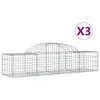 Image de Vidaxl Paniers Ã Gabions ArquÃ©s 3 Pcs 200x50x40/60 Cm Fer GalvanisÃ©