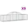 Image de Vidaxl Paniers Ã Gabions ArquÃ©s 9 Pcs 200x50x40/60 Cm Fer GalvanisÃ©