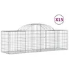Image de Paniers Ã Gabions ArquÃ©s 15 Pcs 200x50x60/80 Cm Fer GalvanisÃ© Vidaxl Vidaxl