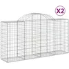 Image de Paniers Ã Gabions ArquÃ©s 2 Pcs 200x50x100/120 Cm Fer GalvanisÃ© Vidaxl Vidaxl