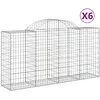 Image de Paniers Ã Gabions ArquÃ©s 6 Pcs 200x50x100/120 Cm Fer GalvanisÃ© Vidaxl Vidaxl