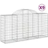 Image de Paniers Ã Gabions ArquÃ©s 9 Pcs 200x50x100/120 Cm Fer GalvanisÃ© Vidaxl Vidaxl