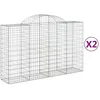 Image de Vidaxl Paniers Ã Gabions ArquÃ©s 2 Pcs 200x50x120/140 Cm Fer GalvanisÃ©