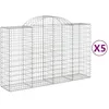 Image de Vidaxl Paniers Ã Gabions ArquÃ©s 5 Pcs 200x50x120/140 Cm Fer GalvanisÃ©