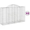Image de Vidaxl Paniers Ã Gabions ArquÃ©s 8 Pcs 200x50x120/140 Cm Fer GalvanisÃ©