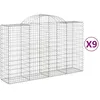 Image de Vidaxl Paniers Ã Gabions ArquÃ©s 9 Pcs 200x50x120/140 Cm Fer GalvanisÃ©