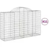 Image de Vidaxl Paniers Ã Gabions ArquÃ©s 11 Pcs 200x50x120/140 Cm Fer GalvanisÃ©