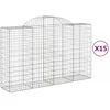 Image de Vidaxl Paniers Ã Gabions ArquÃ©s 15 Pcs 200x50x120/140 Cm Fer GalvanisÃ©