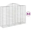 Image de Vidaxl Paniers Ã Gabions ArquÃ©s 4 Pcs 200x50x140/160 Cm Fer GalvanisÃ©