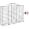 Image de Vidaxl Paniers Ã Gabions ArquÃ©s 5 Pcs 200x50x140/160 Cm Fer GalvanisÃ©