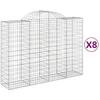 Image de Vidaxl Paniers Ã Gabions ArquÃ©s 8 Pcs 200x50x140/160 Cm Fer GalvanisÃ©