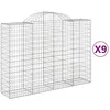 Image de Vidaxl Paniers Ã Gabions ArquÃ©s 9 Pcs 200x50x140/160 Cm Fer GalvanisÃ©