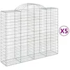 Image de Vidaxl Paniers Ã Gabions ArquÃ©s 5 Pcs 200x50x160/180 Cm Fer GalvanisÃ©