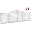 Image de Paniers Ã Gabions ArquÃ©s 7 Pcs 300x30x80/100 Cm Fer GalvanisÃ© Vidaxl Vidaxl