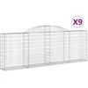 Image de Paniers Ã Gabions ArquÃ©s 9 Pcs 300x30x100/120 Cm Fer GalvanisÃ© Vidaxl Vidaxl