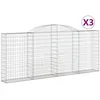 Image de Paniers Ã Gabions ArquÃ©s 3 Pcs 300x30x120/140 Cm Fer GalvanisÃ© Vidaxl Vidaxl