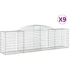 Image de Paniers Ã Gabions ArquÃ©s 9 Pcs 300x50x80/100 Cm Fer GalvanisÃ© Vidaxl Vidaxl