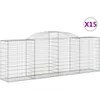 Image de Paniers Ã Gabions ArquÃ©s 15 Pcs 300x50x100/120 Cm Fer GalvanisÃ© Vidaxl Vidaxl
