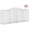 Image de Vidaxl Paniers Ã Gabions ArquÃ©s 3 Pcs 300x50x120/140 Cm Fer GalvanisÃ©