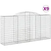 Image de Vidaxl Paniers Ã Gabions ArquÃ©s 9 Pcs 300x50x140/160 Cm Fer GalvanisÃ©