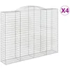 Image de Paniers Ã Gabions ArquÃ©s 4 Pcs 300x50x220/240 Cm Fer GalvanisÃ© Vidaxl Vidaxl
