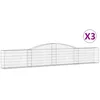 Image de Vidaxl Paniers Ã Gabions ArquÃ©s 3 Pcs 400x30x60/80 Cm Fer GalvanisÃ©