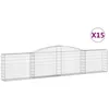Image de Vidaxl Paniers Ã Gabions ArquÃ©s 15 Pcs 400x30x80/100 Cm Fer GalvanisÃ©