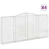 Image de Vidaxl Paniers Ã Gabions ArquÃ©s 4 Pcs 400x30x180/200 Cm Fer GalvanisÃ©