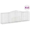 Image de Vidaxl Paniers Ã Gabions ArquÃ©s 15 Pcs 400x50x120/140 Cm Fer GalvanisÃ©